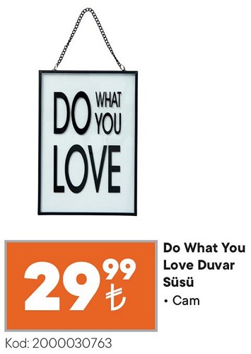 Do What You Love Duvar Süsü Cam image