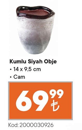 Kumlu Siyah Obje 14x9,5 cm image