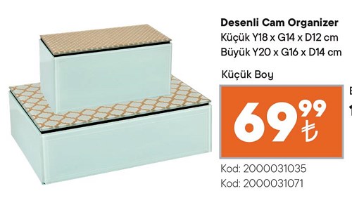 Desenli Cam Organizer Küçük Boy image