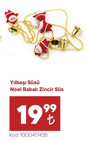 Yılbaşı Süsü Noel Babalı Zincir Süs image