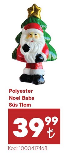 Polyester Noel Baba Süs 11 cm image