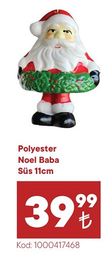 Polyester Noel Baba Süs 11 cm image