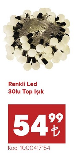 Renkli Led 30'lu Top Işık image