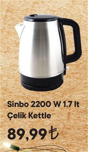 Sinbo 2200 W 1,7 lt Çelik Kettle image