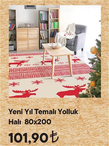 Yeni Yıl Temalı Yolluk Halı 80x200 cm image