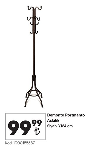 Demonte Portmanto Askılık Siyah Y164 cm image