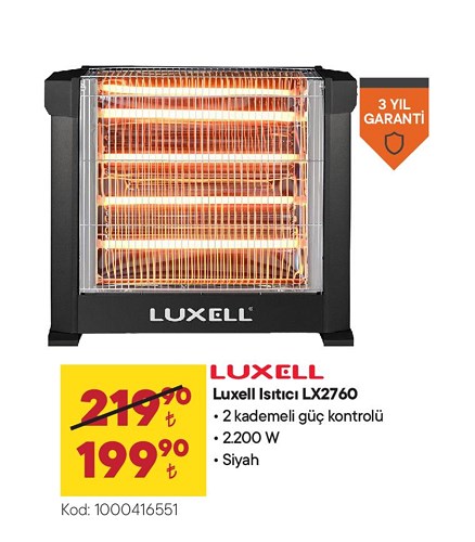 Luxell Isıtıcı LX2760 2200 W Siyah image