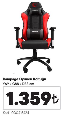 Rampage Oyuncu Koltuğu Y69 x G88 x D33 cm image