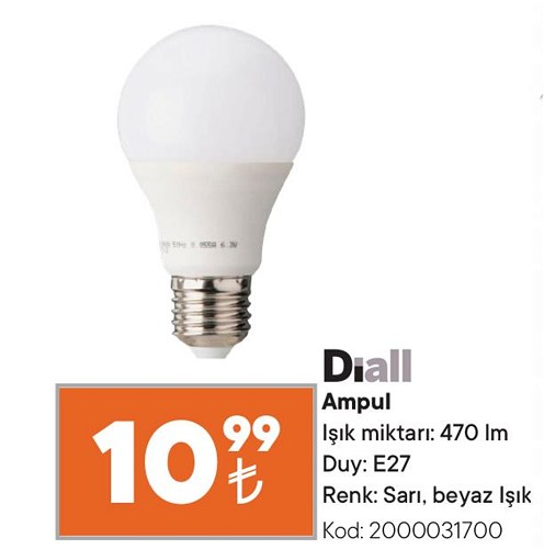 Diall Ampul Işık Miktarı: 470 Im Duy: E27 image