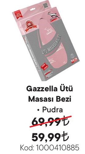 Gazella Ütü Masası Bezi Pudra image