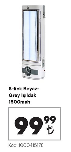 S-link Beyaz-Grey Işıldak 1500mah image