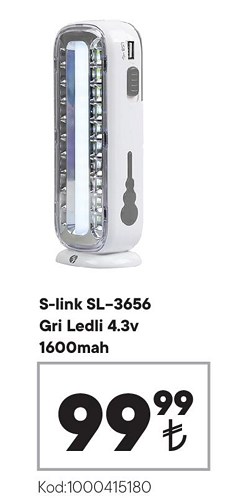 S-link SL-3656 Gri Ledli 4.3v 1600mah image