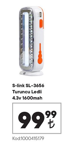 S-link SL-3656 Turuncu Ledli 4.3v 1600mah image