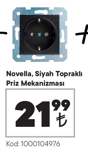 Viko Novella Siyah Topraklı Priz Mekanizması image