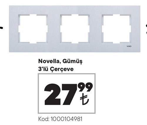 Viko Novella Gümüş 3'lü Çerçeve image