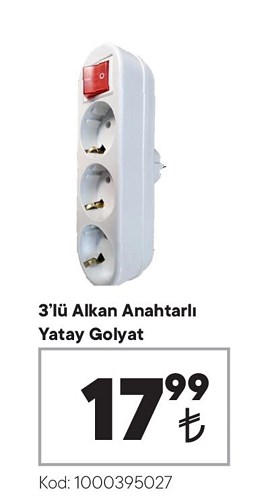 3'lü Alkan Anahtarlı Yatay Golyat image