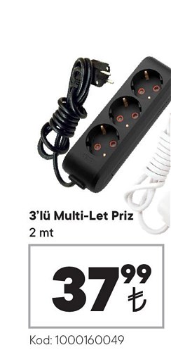 3'lü Multi-Let Priz 2 mt image