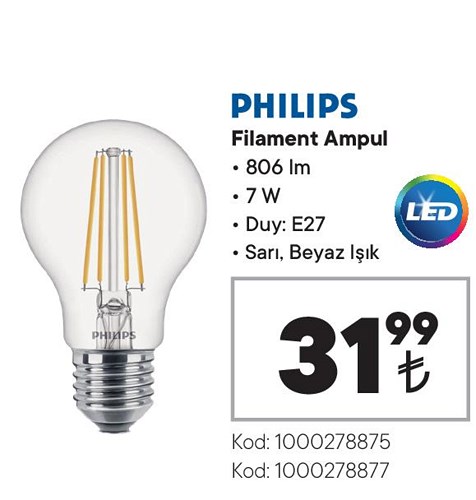 Philips Filament Ampul 806 Im 7 W E27 image