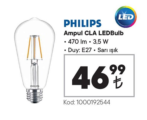 Philips Led Ampul CLA Ledbulb 470 Im 3,5 W E27 Sarı Işık image