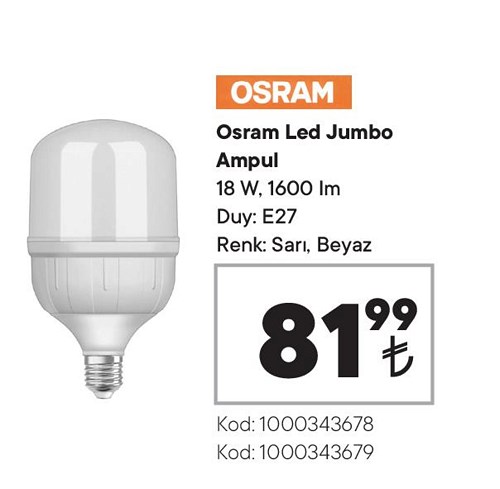 Osram Led Jumbo Ampul 18 W 1600 Im E27 image