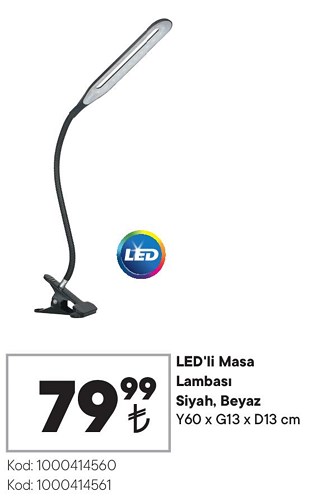 Led'li Masa Lambası Y60 x G13 x D13 cm image