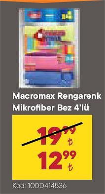 Macromax Rengarenk Mikrofiber Bez 4'lü image