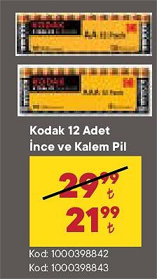 Kodak 12 Adet İnce ve Kalem Pil image