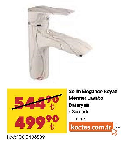 Sellin Elagance Beyaz Mermer Lavabo Bataryası  image