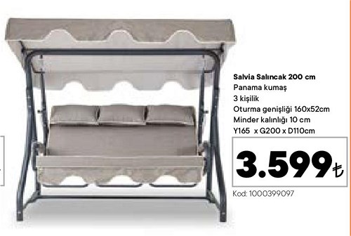 Salvia Salıncak 200 cm 3 Kişilik image