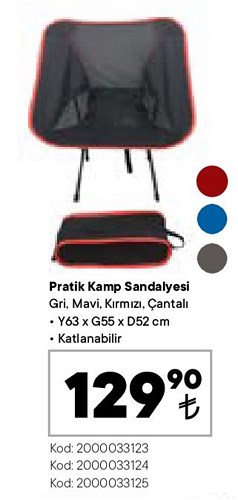 Pratik Kamp Sandalyesi 63x55x52 cm image