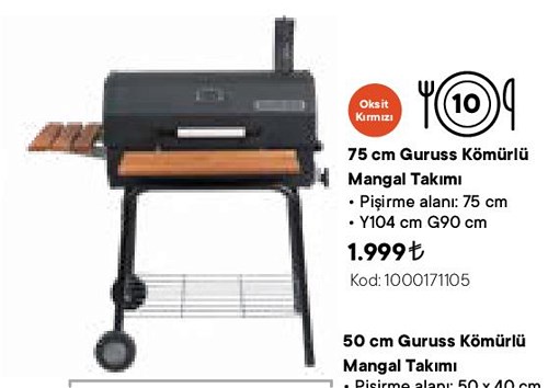 Guruss Kömürlü Mangal Takımı 75 cm image