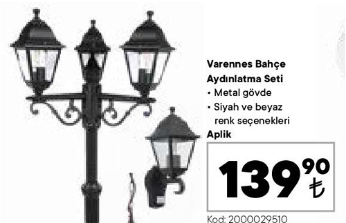 Varennes Bahçe Aydınlatma Aplik image