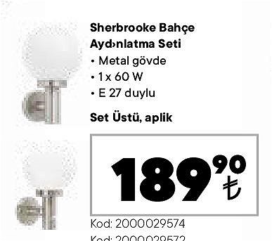 Sherbrooke Bahçe Aydınlatma Set Üstü Aplik image