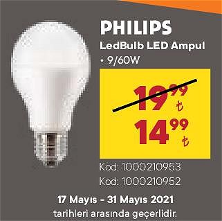 Philips LedBulb Led Ampul 9/60 W image