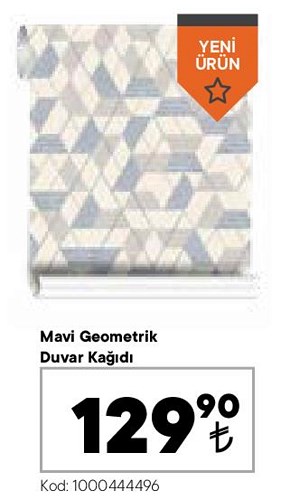 Mavi Geometrik Duvar Kağıdı image