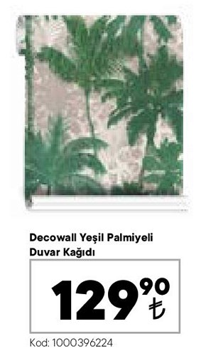 Decowall Yeşil Palmiyeli Duvar Kağıdı image