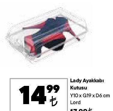 Lady Ayakkabı Kutusu Y10xG19xD6 cm image