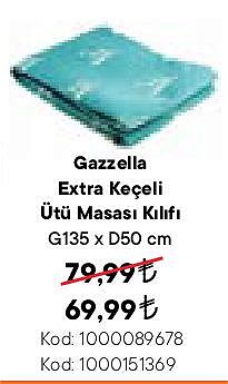 Gazelle Extra Keçeli Ütü Masası Kılıfı G135xD60 cm image