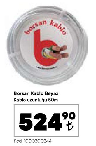 Borsan Kablo Beyaz 50 m image