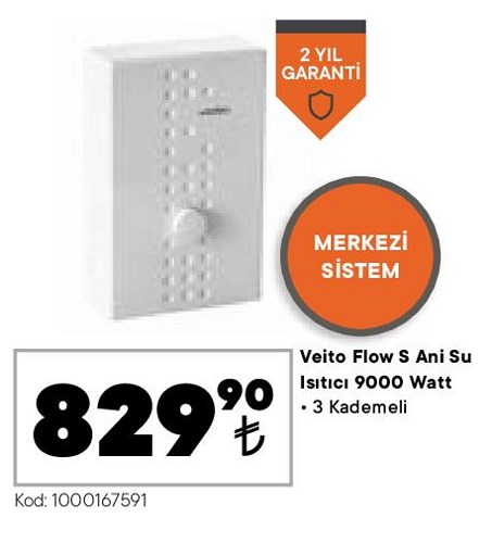 Veito Flow S Ani Su Isıtıcısı 9000 W image