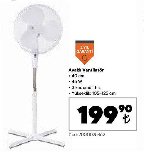 Ayaklı Vantilatör 45 W image