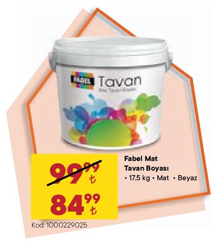 Fabel Mat Tavan Boyası 17,5 kg Beyaz image