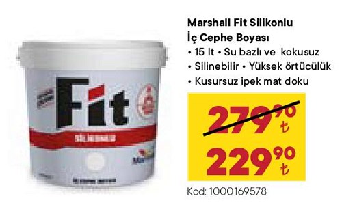 Marshall Fit Silikonlu İç Cephe Boyası 15 lt image