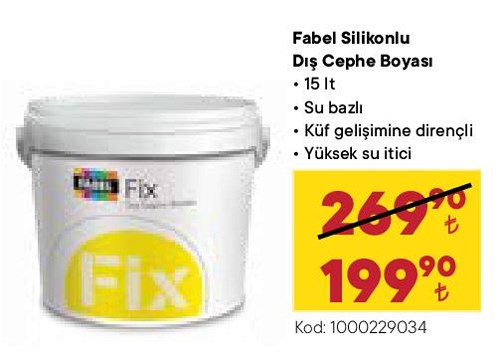 Fabel Silikonlu Dış Cephe Boyası 15 lt image