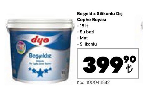 Beşyıldız Silikonlu Dış Cephe Boyası 15 lt image