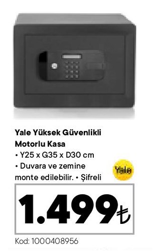 Yale Yüksek Güvenlikli Motorlu Kasa image