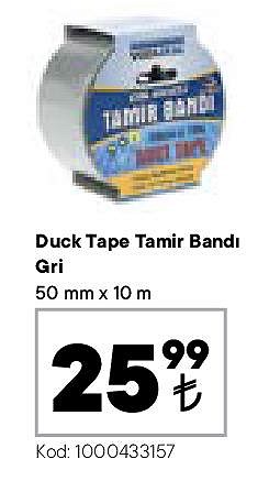 Duck Tape Tamir Bandı Gri 50 mm x 10 m image