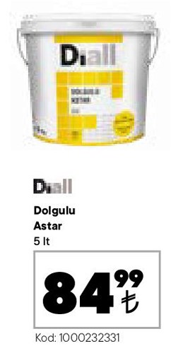 Diall Dolgulu Astar 5 lt image