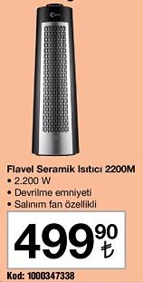 Flavel Seramik Isıtıcı 2200M 2.200 W image
