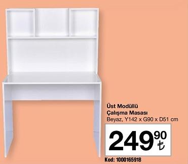 Üst Modüllü Çalışma Masası Beyaz Y142 x G90 x D51 cm image